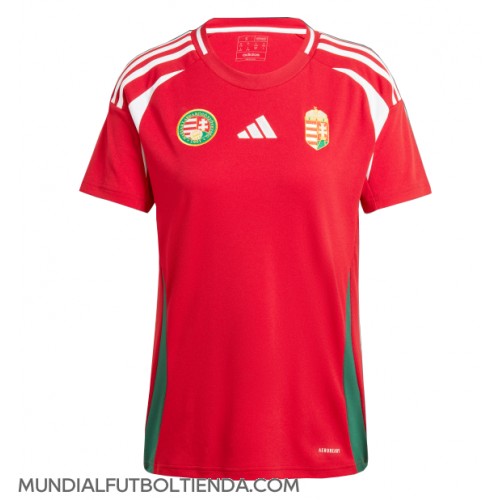 Camiseta Hungría Primera Equipación Replica Eurocopa 2024 para mujer mangas cortas